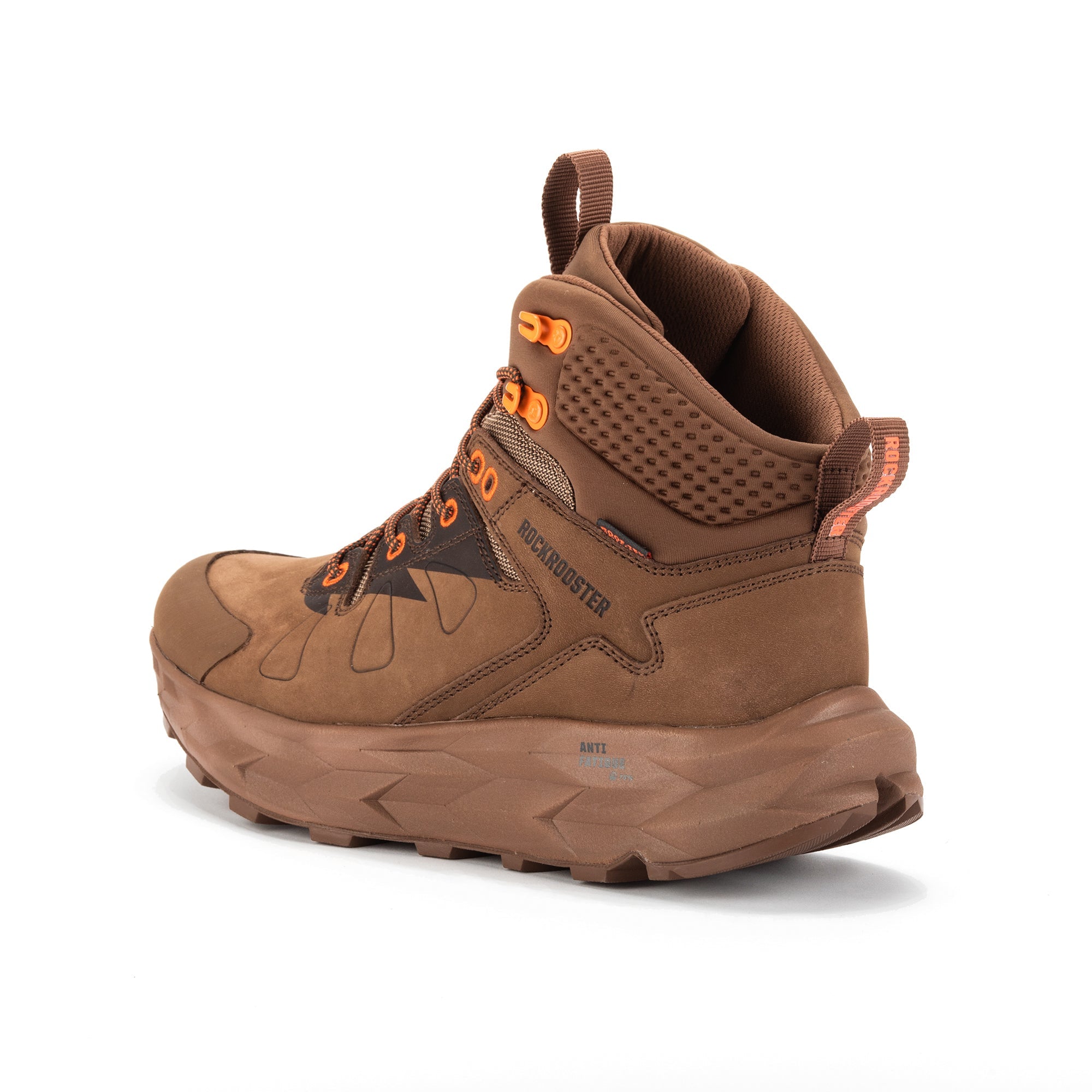 ROCKROOSTER Men’s 6-Inch Outdoor Hiking Boots – Waterproof, Slip Resistant, Lightweight, Anti-Fatigue, Vibram® Outsole (Model: OC21031 Farmington, Brown/Orange