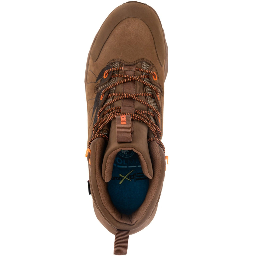 ROCKROOSTER Men’s 6-Inch Outdoor Hiking Boots – Waterproof, Slip Resistant, Lightweight, Anti-Fatigue, Vibram® Outsole (Model: OC21031 Farmington, Brown/Orange