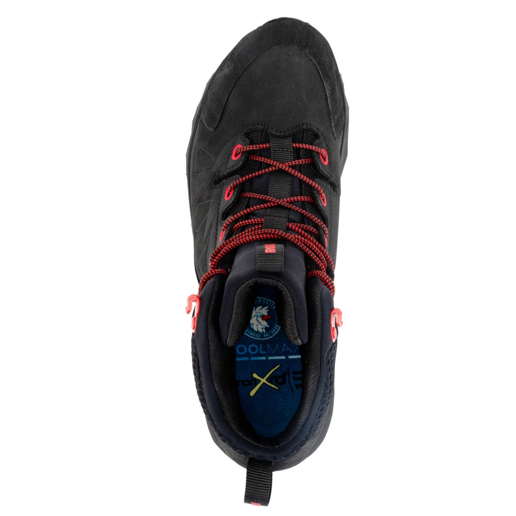 ROCKROOSTER Men’s 6-Inch Leather Hiking Boots – Waterproof, Slip Resistant, Lightweight, Anti-Fatigue, Vibram® Outsole (Model: OC21034 Farmington, Black/Red)