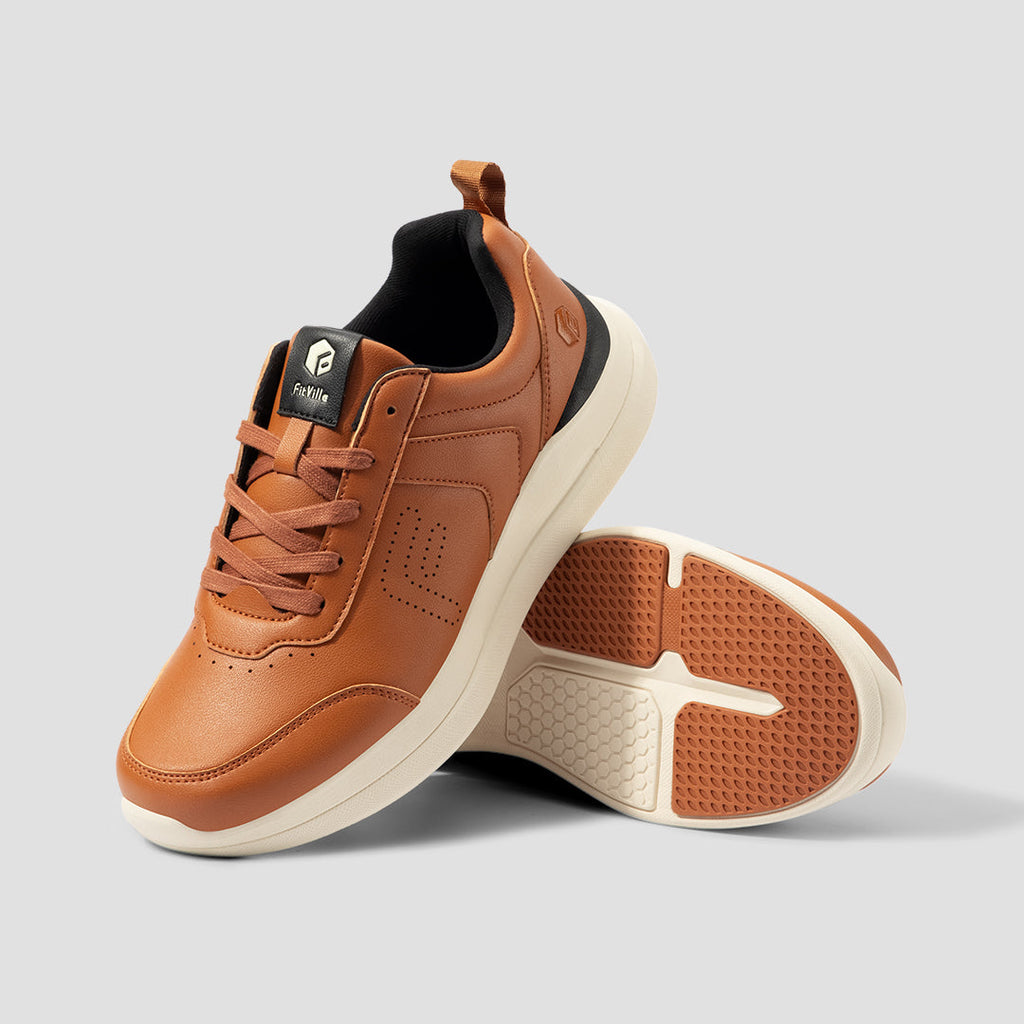 FitVille BriskWalk Deluxe V1 – Men’s Business Casual Lace-Up Sneakers