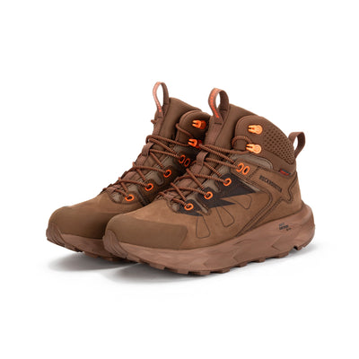 ROCKROOSTER Men’s 6-Inch Outdoor Hiking Boots – Waterproof, Slip Resistant, Lightweight, Anti-Fatigue, Vibram® Outsole (Model: OC21031 Farmington, Brown/Orange