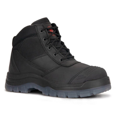 ROCKROOSTER Men’s Work Boots – Steel Toe, Side Zipper, Antistatic, Water-Resistant Leather, ASTM F2413 I/75 C/75 SD (Model: AK-050 BK CRISSON)