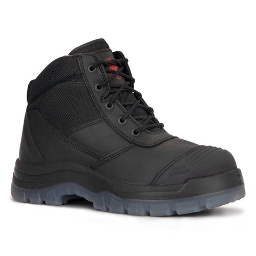 ROCKROOSTER Men’s Work Boots – Steel Toe, Side Zipper, Antistatic, Water-Resistant Leather, ASTM F2413 I/75 C/75 SD (Model: AK-050 BK CRISSON)