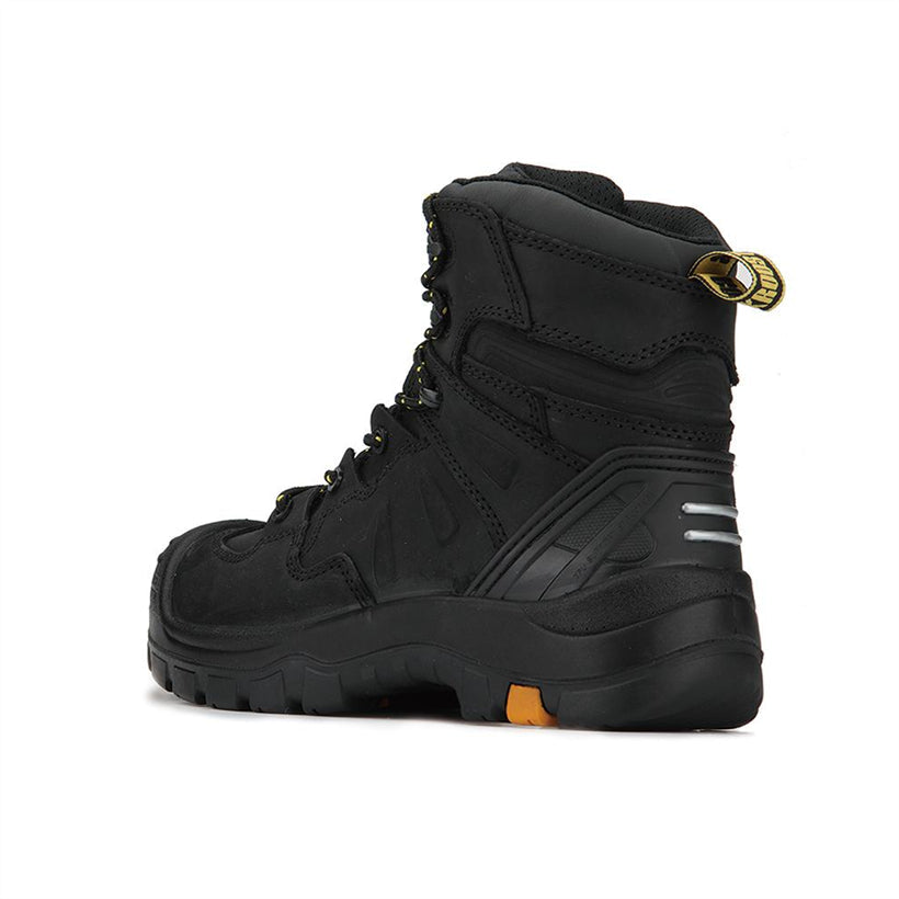 ROCKROOSTER Men’s 6-Inch Work Boots – Composite Toe, Slip & Heat Resistant, EH Rated, Rubber Outsole, ASTM F2413-18 (Model: AK609 Woodland, Black)