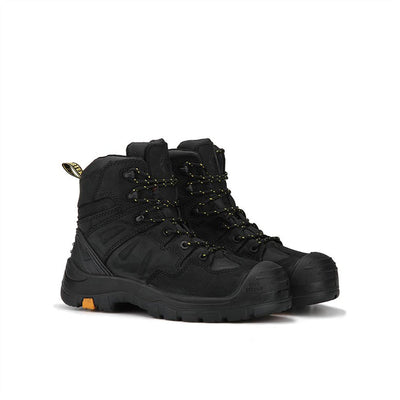 ROCKROOSTER Men’s 6-Inch Work Boots – Composite Toe, Slip & Heat Resistant, EH Rated, Rubber Outsole, ASTM F2413-18 (Model: AK609 Woodland, Black)