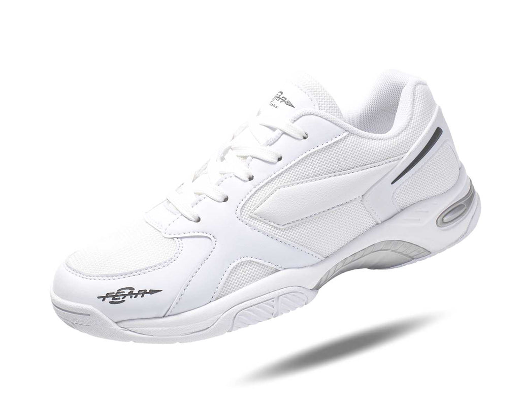 Men’s All-In-One White Walking Shoes – High Arch Support & Comfort Fit