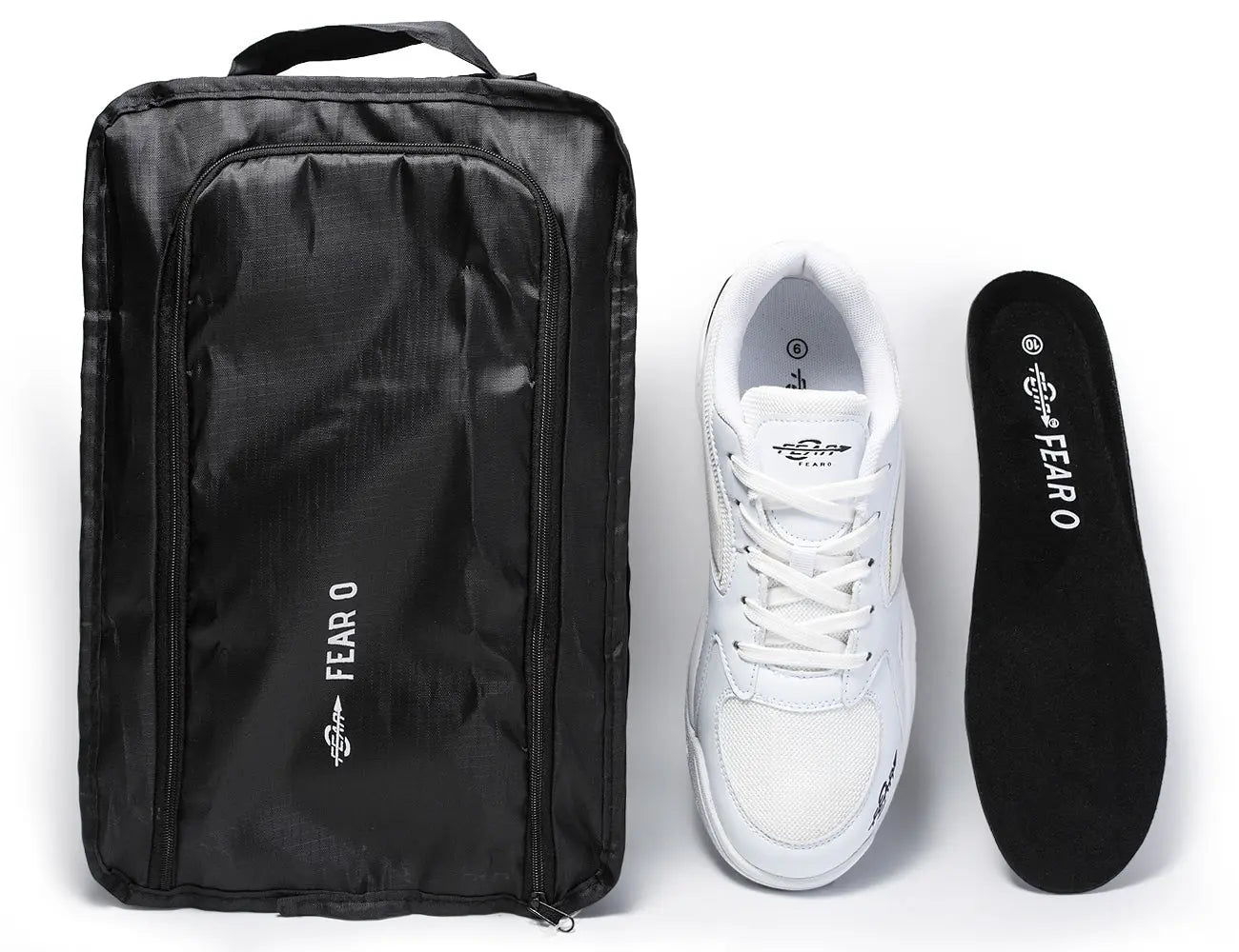 Men’s All-In-One White Walking Shoes – High Arch Support & Comfort Fit