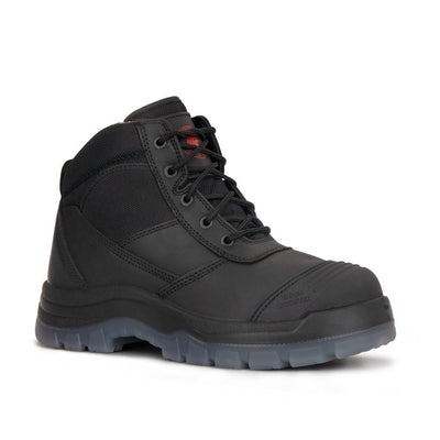 ROCKROOSTER Men’s Work Boots – Steel Toe, Side Zipper, Antistatic, Water-Resistant Leather, ASTM F2413 I/75 C/75 SD (Model: AK-050 BK CRISSON)