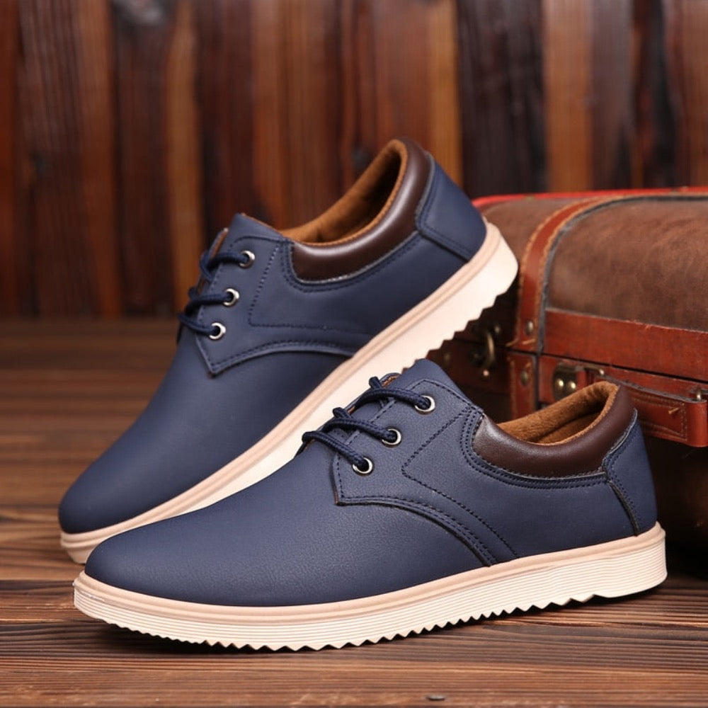 Men’s Casual Flat Oxford Sneakers – Classic Lace-Up Design