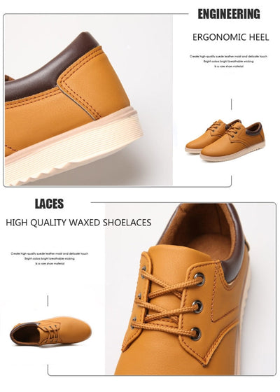 Men’s Casual Flat Oxford Sneakers – Classic Lace-Up Design