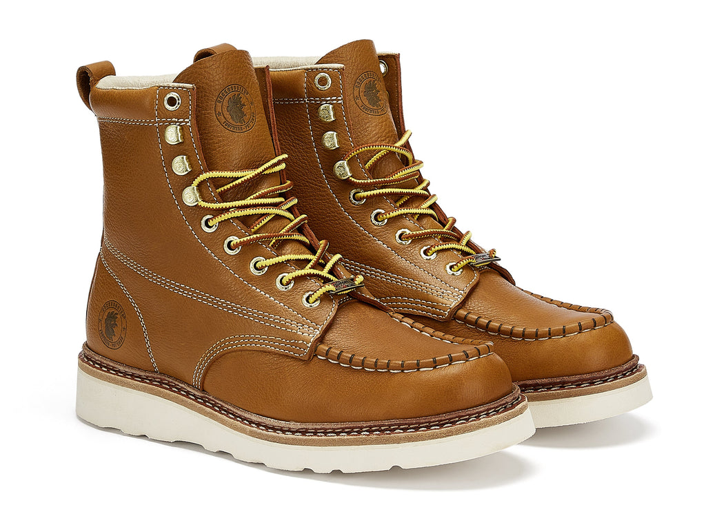 ROCKROOSTER Men’s 6-Inch Wedge Work Boots – Soft Toe, Water-Resistant Leather, Slip Resistant, Lightweight, ASTM F2892-18 EH (Model: VAP611)