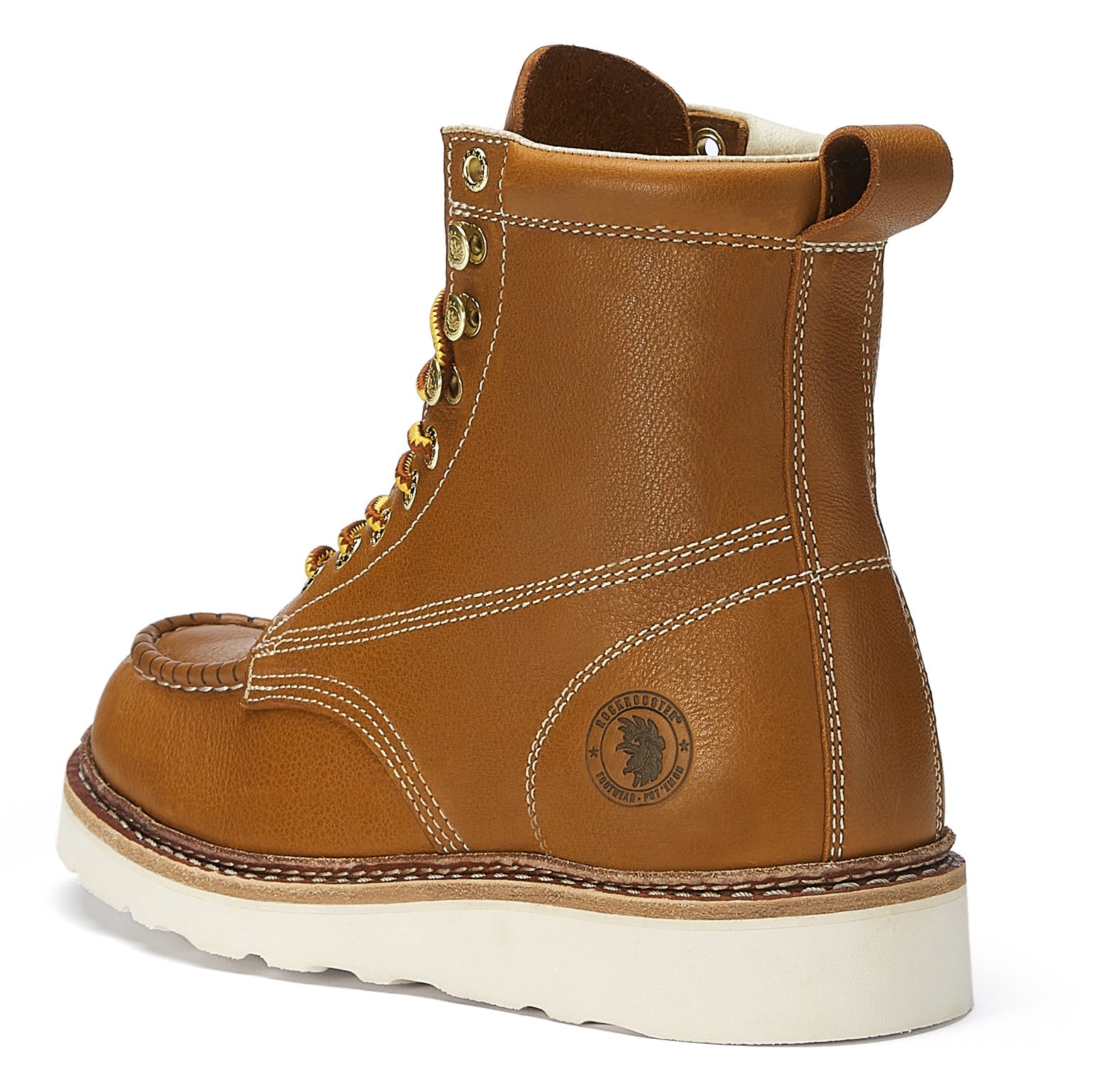 ROCKROOSTER Men’s 6-Inch Wedge Work Boots – Soft Toe, Water-Resistant Leather, Slip Resistant, Lightweight, ASTM F2892-18 EH (Model: VAP611)