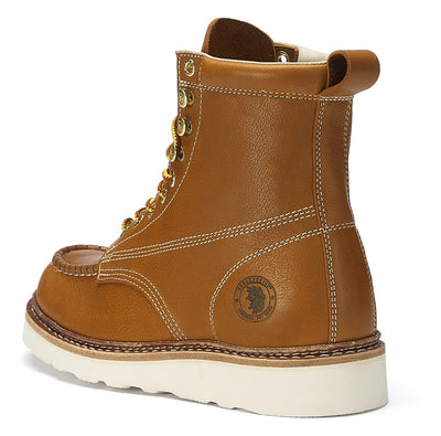 ROCKROOSTER Men’s 6-Inch Wedge Work Boots – Soft Toe, Water-Resistant Leather, Slip Resistant, Lightweight, ASTM F2892-18 EH (Model: VAP611)