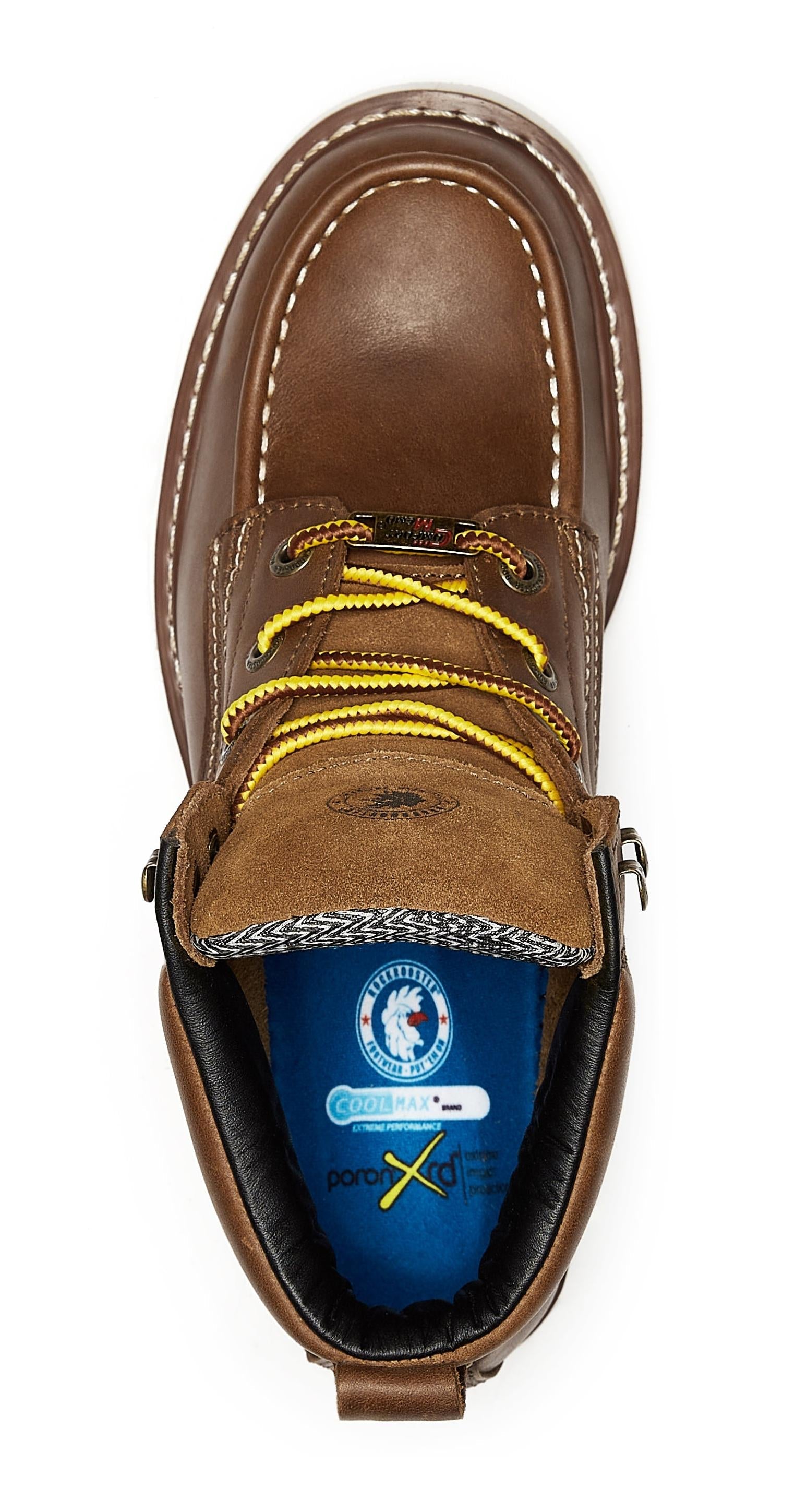 ROOSTER Men’s 6" Soft Toe Wedge Work Boots – Water-Resistant Leather, Slip-Resistant, ASTM F2892-18 EH Rated, Lightweight, Vibram® Outsole