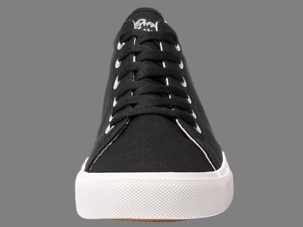 Retro Canvas Sneakers – Black/White with Cushioned Comfort