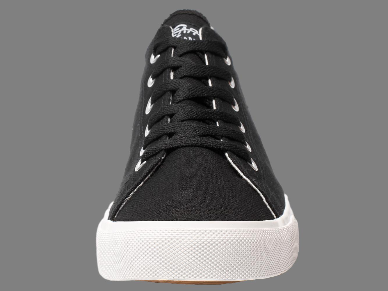 Retro Canvas Sneakers – Black/White with Cushioned Comfort