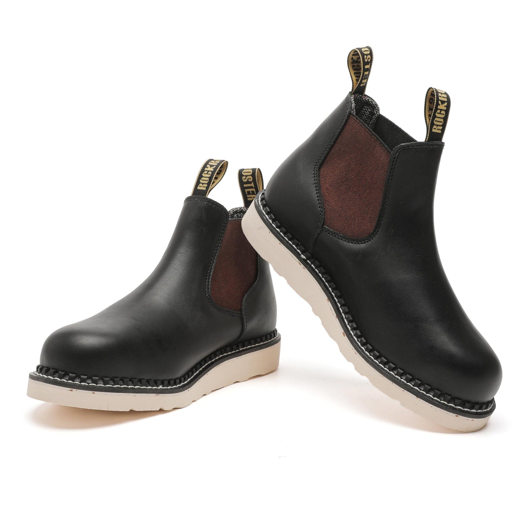 ROCKROOSTER Men’s 6-Inch Wedge Work Boots – Steel Toe, EE Wide Fit, Water-Resistant Full Grain Leather, Vibram® Outsole, ASTM F2413-18 M/I/C (Model: VAP2303)