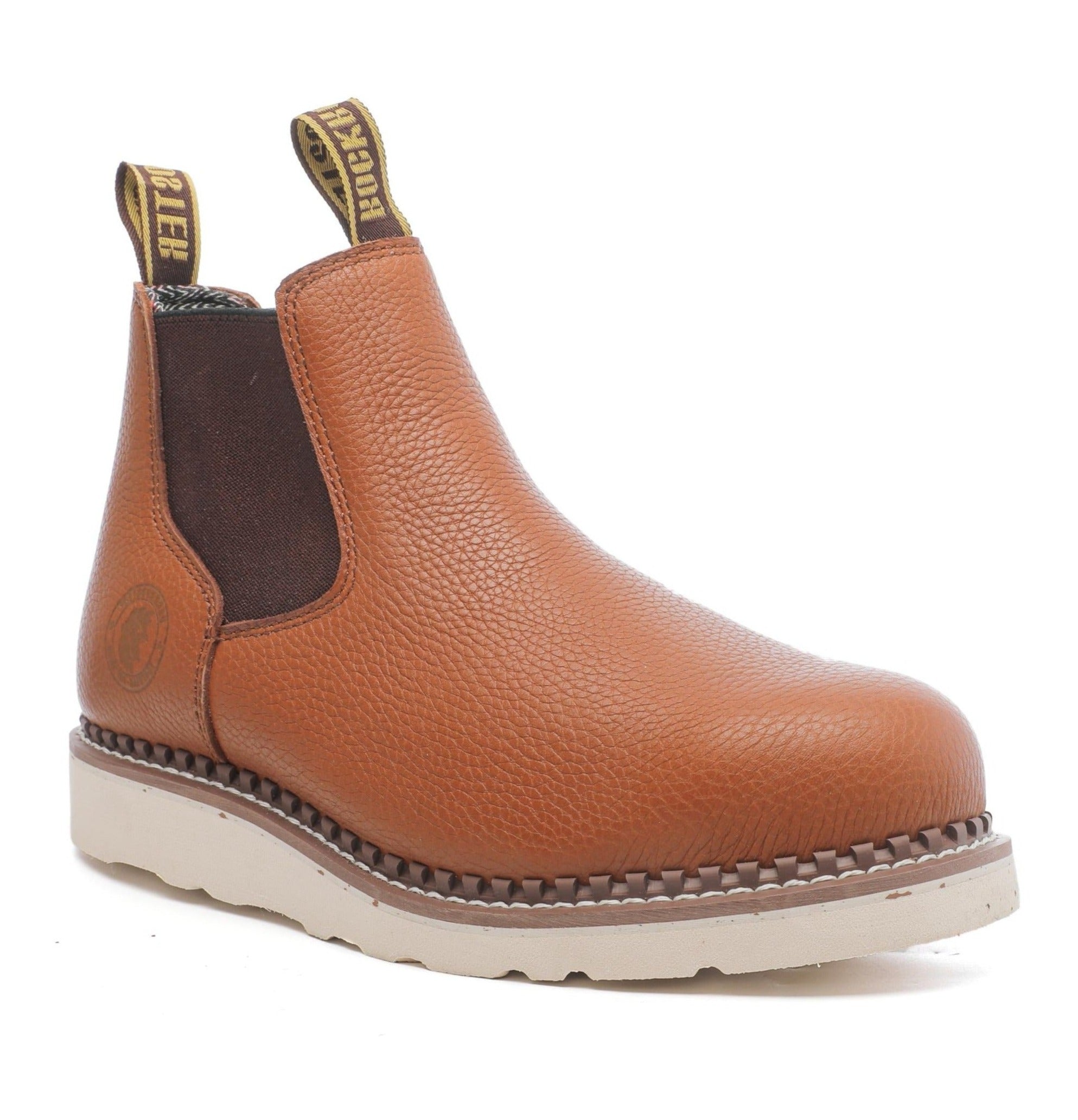 ROCKROOSTER Men’s 6-Inch Wedge Work Boots – Steel Toe, Water-Resistant Leather, Slip & Oil Resistant, Vibram® Outsole, ASTM F2413-18 M/I/C (Model: VAP2304)