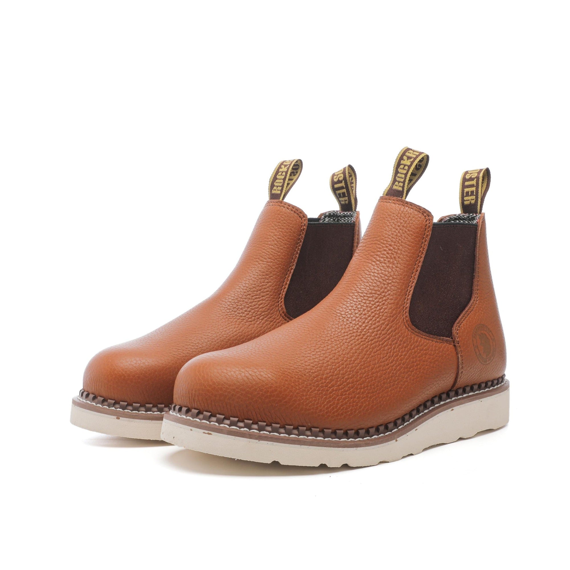 ROCKROOSTER Men’s 6-Inch Wedge Work Boots – Steel Toe, Water-Resistant Leather, Slip & Oil Resistant, Vibram® Outsole, ASTM F2413-18 M/I/C (Model: VAP2304)